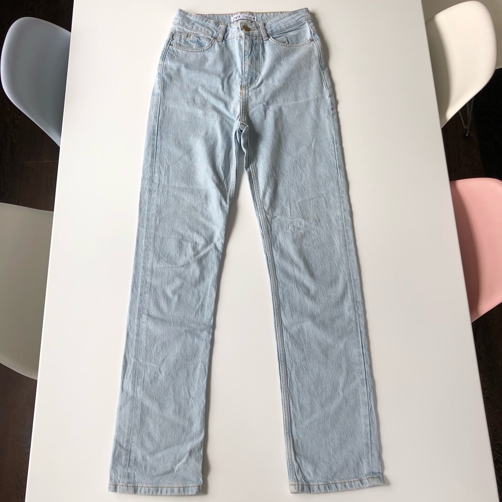 ZARA Women’s High Waisted Jeans Straight Leg Denim Sz 4